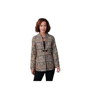 Soft Surroundings Venezia Paisley Metallic Jacquard Jacket Blazer Womens XS